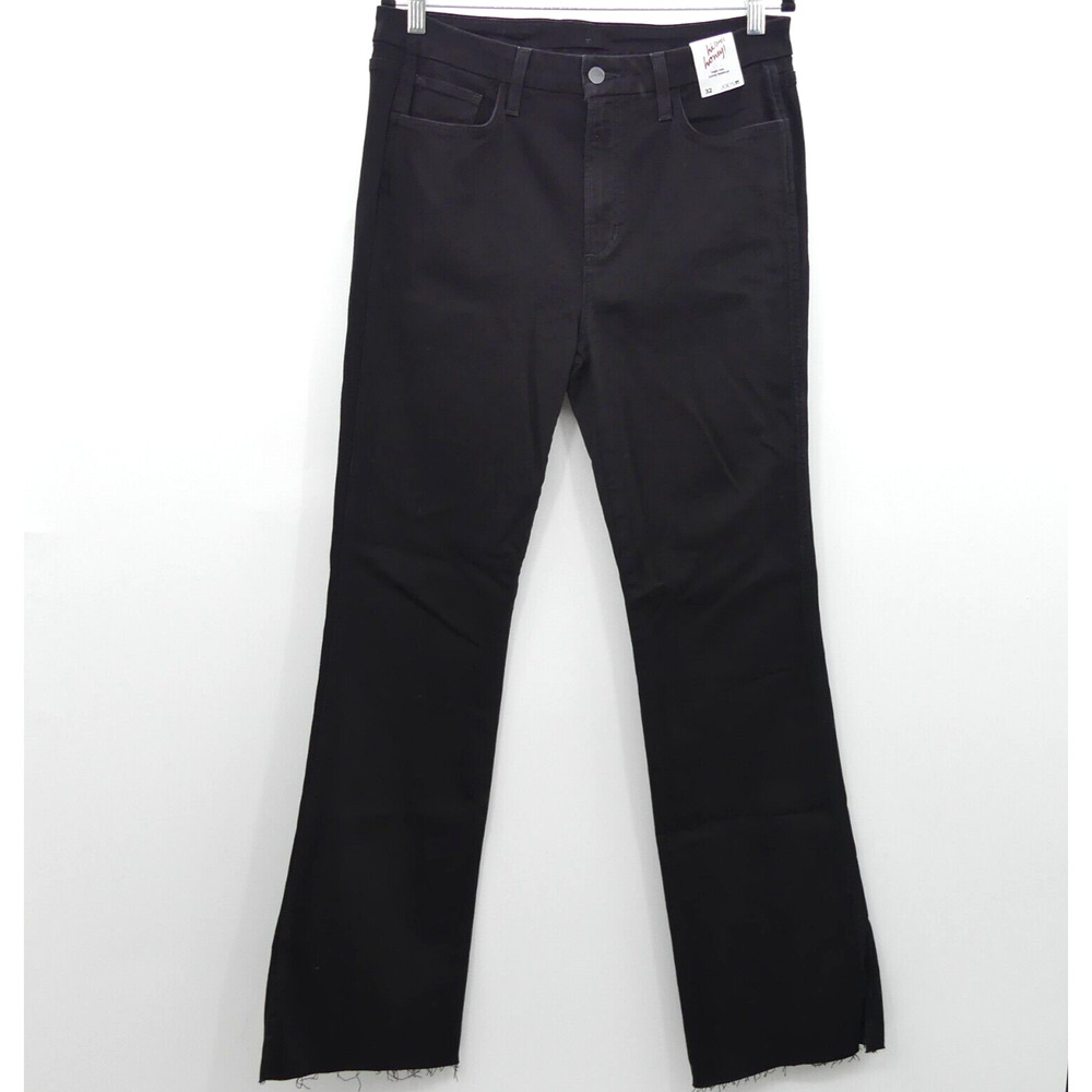 Joe's Jeans The Hi Honey High Rise Curvy Bootcut Jeans Size 32 Black Raw Hem